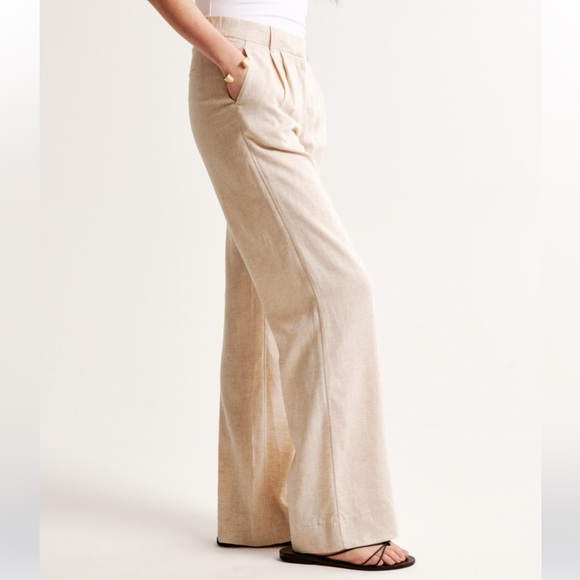 Abercrombie & Fitch A&F Sloane Linen-Blend Wide Leg Pant 27 regular - Picture 4 of 7